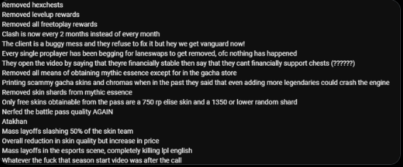 OsirisCoach's tweet photo. @skooch This is just some of the stuff rot games have done since announcing their biggest budget ever.
The anger is well and truly justified. https://t.co/2ktRnf8vRS