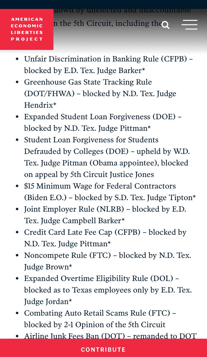 Here are just a few of the Biden rules struck down by Trump judges. So weird how Miller didn’t mind those unelected judges doing what they did.