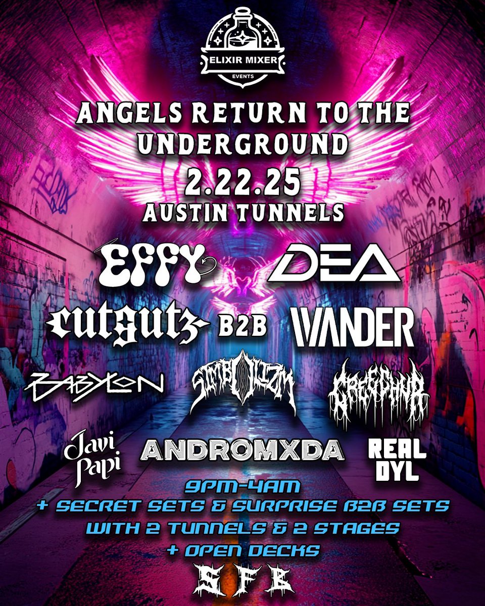 ATX - WE ARE COMING BACK FOR ANOTHER TUNNEL RAVE!! 🫣

SEE YOU SOON 👽
🪽🔗⬇️
linktr.ee/soundsfrombelow