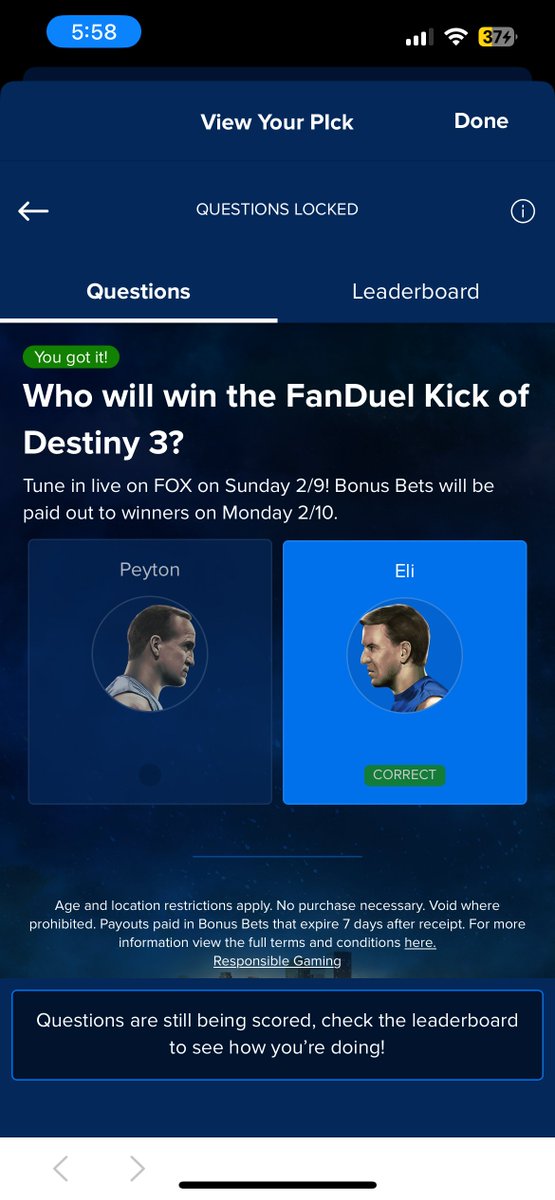 2024AppsThatPAY's tweet image. so tomorrow i will have #bonusbets in my account for picking #eli #MULTIAPP #FANDUEL 

refer.sportsbook.fanduel.com/#/land/9475269…