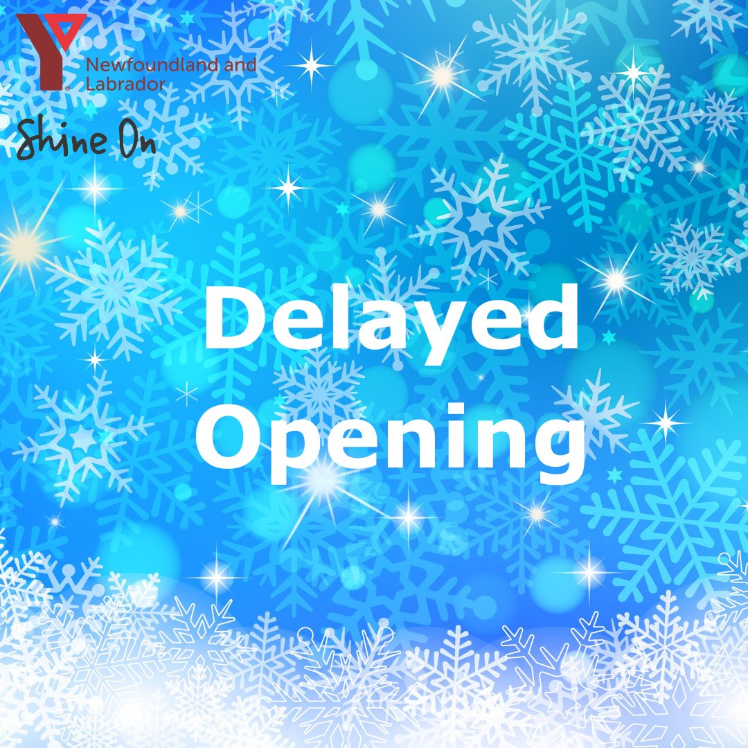Feb. 10: There is a delayed opening for Ches Penney Family YMCA including Child Care Centre, Employment, Enterprise and Newcomer Services (EENS) and Child Care Centre - Brookfield District. Update coming at 11am.    <a href="/590VOCM/">YOUR VOCM</a> @947OZFM <a href="/CBCNL/">CBC Newfoundland and Labrador</a> <a href="/coast1011/">Coast 101.1</a>