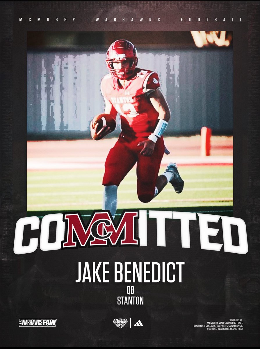 Jake Benedict (@jakebenedict13) on Twitter photo I sought the lord, and he heard, and he answered! I’m beyond blessed to announce my commitment to mcmurry! Thank you <a href="/CoachNealMcM/">JORDAN NEAL</a> and thank you to all of the coaches that have lead me to this point #AGTG I sought the lord, and he heard, and he answered! I’m beyond blessed to announce my commitment to mcmurry! Thank you <a href="/CoachNealMcM/">JORDAN NEAL</a> and thank you to all of the coaches that have lead me to this point #AGTG