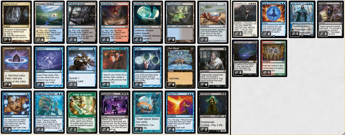 wonderPreaux's tweet image. Back at it again, same list and even the same placement in the Sunday Legacy challenge. Speaking of top 4... drops, Jace and Deep Analysis continue to impress. Jury is still out on Chancellor tech...
