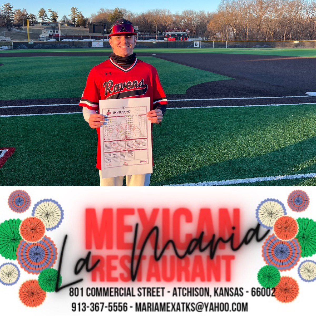 Benedictine Baseball (@ravenbaseball) on Twitter photo Today’s Holy Guacamole Player of the Game is <a href="/MilroyCooper/">Cooper Milroy</a>
RT/Like for a chance to win free queso from La Maria Mexican Restaurant of Atchison! Today’s Holy Guacamole Player of the Game is <a href="/MilroyCooper/">Cooper Milroy</a>
RT/Like for a chance to win free queso from La Maria Mexican Restaurant of Atchison!