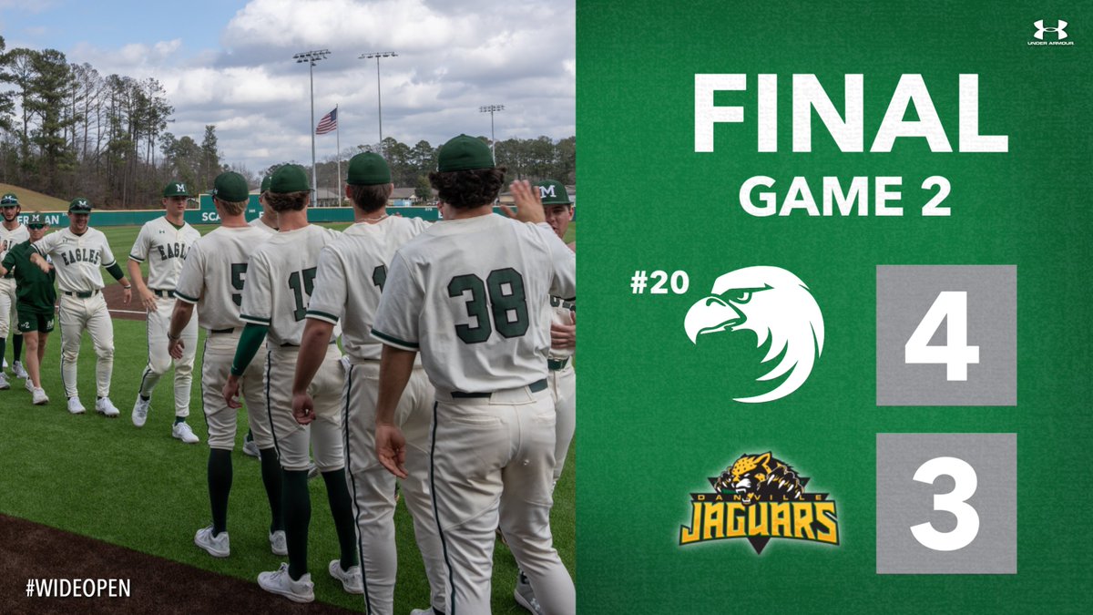 WALK IT OFF AGAIN. McGowan walks it off in the bottom of the 8th and the Eagles SWEEP the four game series over Danville. #WIDEOPEN