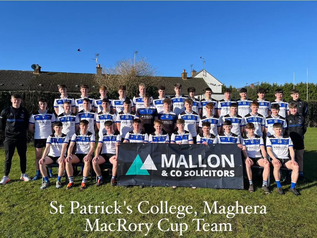 SaintEunans's tweet photo. Congratulations to St Pat's Maghera, team, coaches and wider community, on their MacRory Cup victory today. 

We would like to express a special congratulations to one of the managers William MacAteer, a past pupil of ours and Capt of our 95 MacLarnan Cup team. https://t.co/MjoeNOXXWp