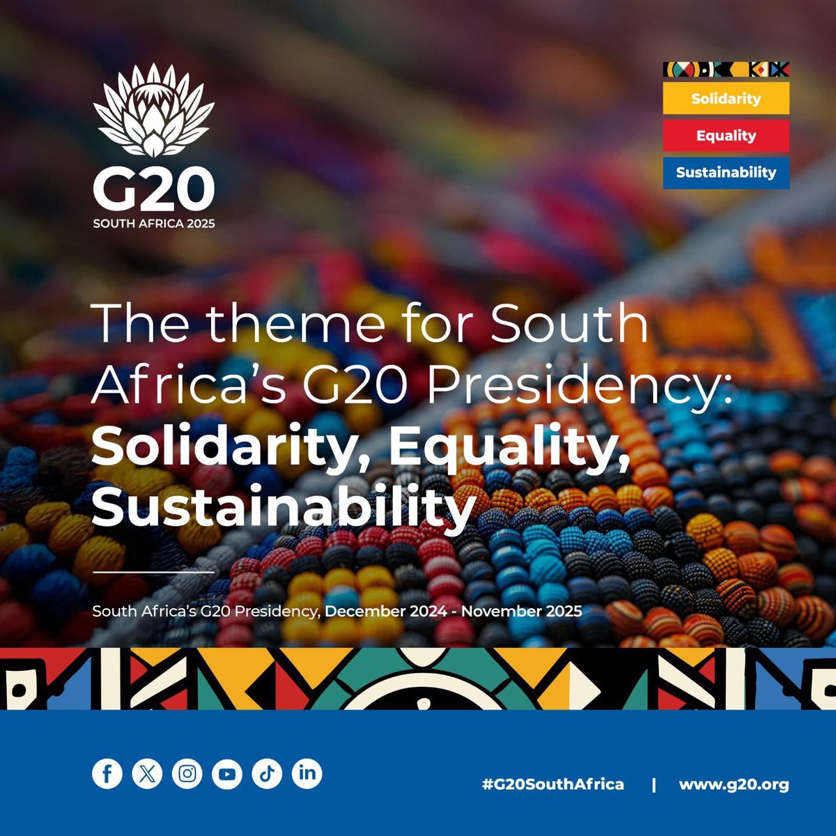 MT Foundation (@mtfoundation2) on Twitter photo 1️⃣ The G20 Summit shapes global policies that affect South Africa’s economy, jobs, and daily life. 🌍💰
2️⃣ The G20’s decisions on fuel, food prices, and job creation matter to every South African. Stay informed, stay engaged! 📢🔥 #G20 <a href="/G20SouthAfrica/">G20 South Africa</a> <a href="/mt_masego/">masego tshabalala</a> <a href="/wef/">World Economic Forum</a> 1️⃣ The G20 Summit shapes global policies that affect South Africa’s economy, jobs, and daily life. 🌍💰
2️⃣ The G20’s decisions on fuel, food prices, and job creation matter to every South African. Stay informed, stay engaged! 📢🔥 #G20 <a href="/G20SouthAfrica/">G20 South Africa</a> <a href="/mt_masego/">masego tshabalala</a> <a href="/wef/">World Economic Forum</a>