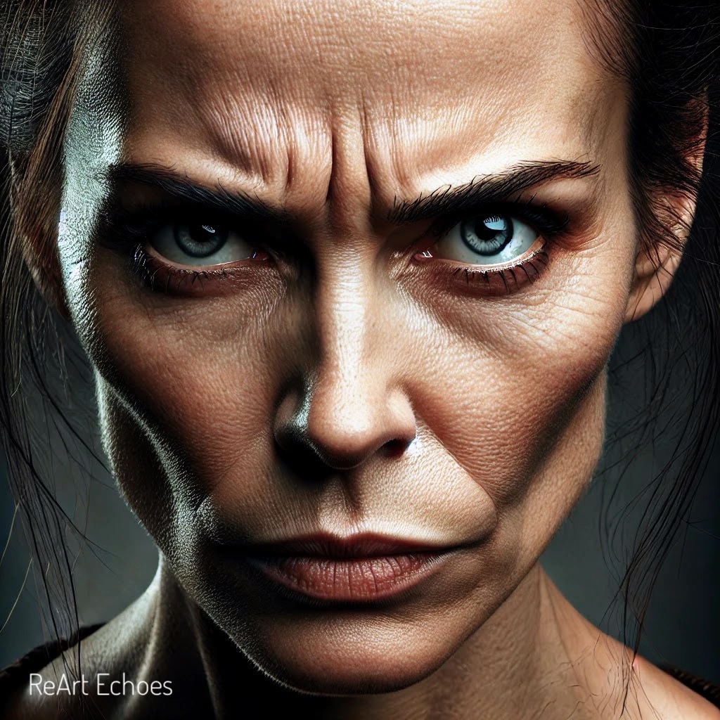 reart_echoes's tweet image. 🔹 Victoria Delacroix: The Fire Within 🔹  
(╯°□°）╯︵ ┻━┻
Her piercing gaze, furrowed brow, &amp;amp; clenched jaw scream of battles fought &amp;amp; wounds unhealed.
🖤 A face sculpted by rage &amp;amp; defiance, echoing pain &amp;amp; power.
🎭 What do you see in her?  
#Defiance #DramaticPortrait