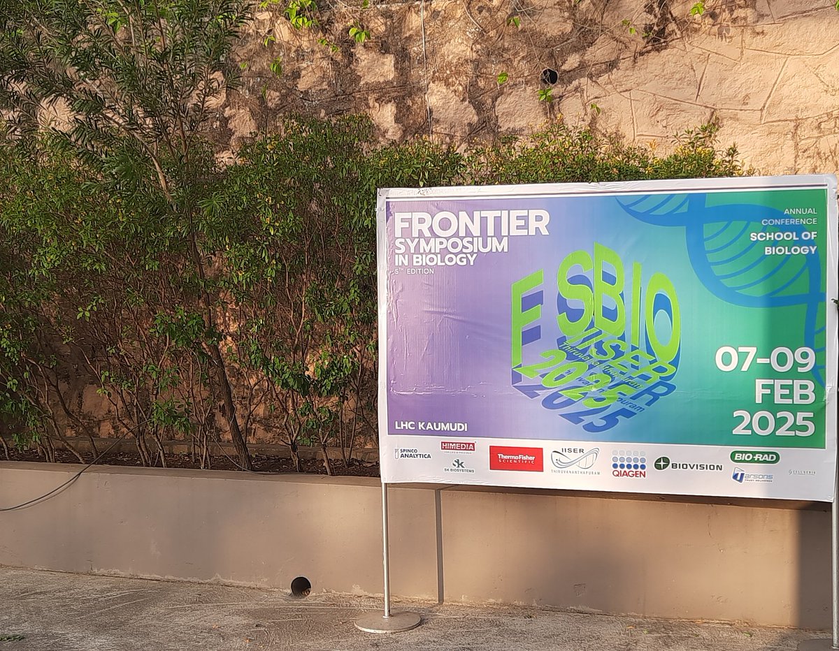 Hrithik Kumar (@ihrithik27) on Twitter photo Very Happy to share our latest research and receive my FIRST Best Poster Prize at the 5th Frontier Symposium in Biology. Grateful to my PI <a href="/SandhyaGansan/">Sandhya Ganesan</a> for her immense guidance. And thanks to the organizers for curating an incredible scientific feast!
<a href="/SandhyaLab/">Host-Pathogen Interaction Lab</a> <a href="/bio_iisertvm/">School of Biology, IISER-Thiruvananthapuram</a> Very Happy to share our latest research and receive my FIRST Best Poster Prize at the 5th Frontier Symposium in Biology. Grateful to my PI <a href="/SandhyaGansan/">Sandhya Ganesan</a> for her immense guidance. And thanks to the organizers for curating an incredible scientific feast!
<a href="/SandhyaLab/">Host-Pathogen Interaction Lab</a> <a href="/bio_iisertvm/">School of Biology, IISER-Thiruvananthapuram</a>