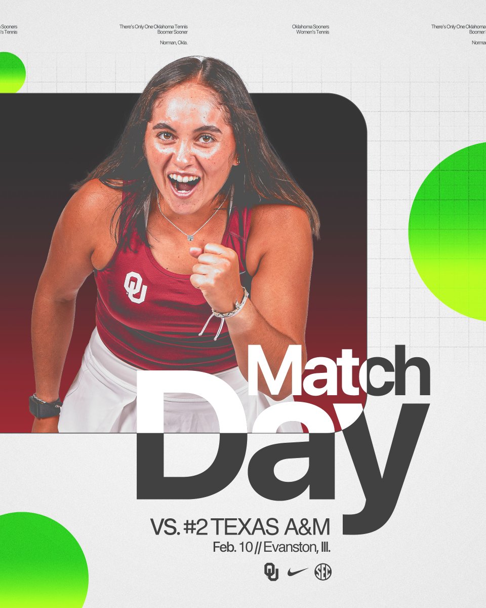 𝙁𝙤𝙧 𝙖 𝙨𝙥𝙤𝙩 𝙞𝙣 𝙩𝙝𝙚 𝙛𝙞𝙣𝙖𝙡 🏆

🎾 | ITA National Indoors (Semifinals)
🆚 | #2 Texas A&amp;M
🕡 | 6:30 p.m. CT
📍 | Evanston, Ill. (Combe Tennis Center)
📺 | ouath.at/4hGYyhk (Cracked Racquets)
📹 | ouath.at/4gBQ1vd (PlaySight)
📊 | ouath.at/437rQ4P