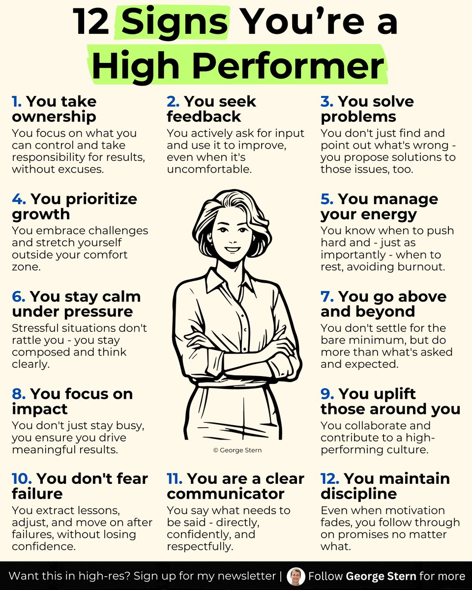 12 signs you're a high performer -

These will set you apart: