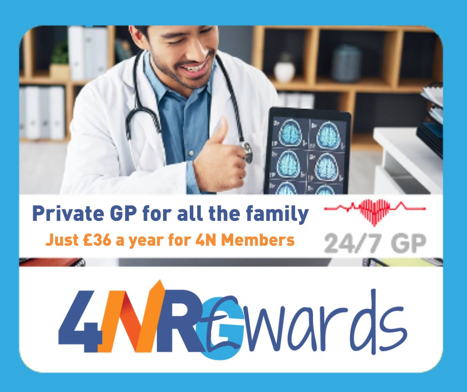 Here's a little-known benefit of being a 4N member.... you can get access to a fantastic private GP service for the whole family for just £36 a year.