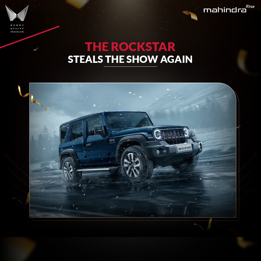 Crowned SUV of the Year at the 2025 Acko Drive Awards, Thar ROXX continues to set the bar for what a true SUV should be. With unmatched style and raw power, it’s clear why ‘THE’ SUV always leads the pack.

#TharROXX #TOTM #2025TOTMs #AckoDriveAwards #TheTOTMs