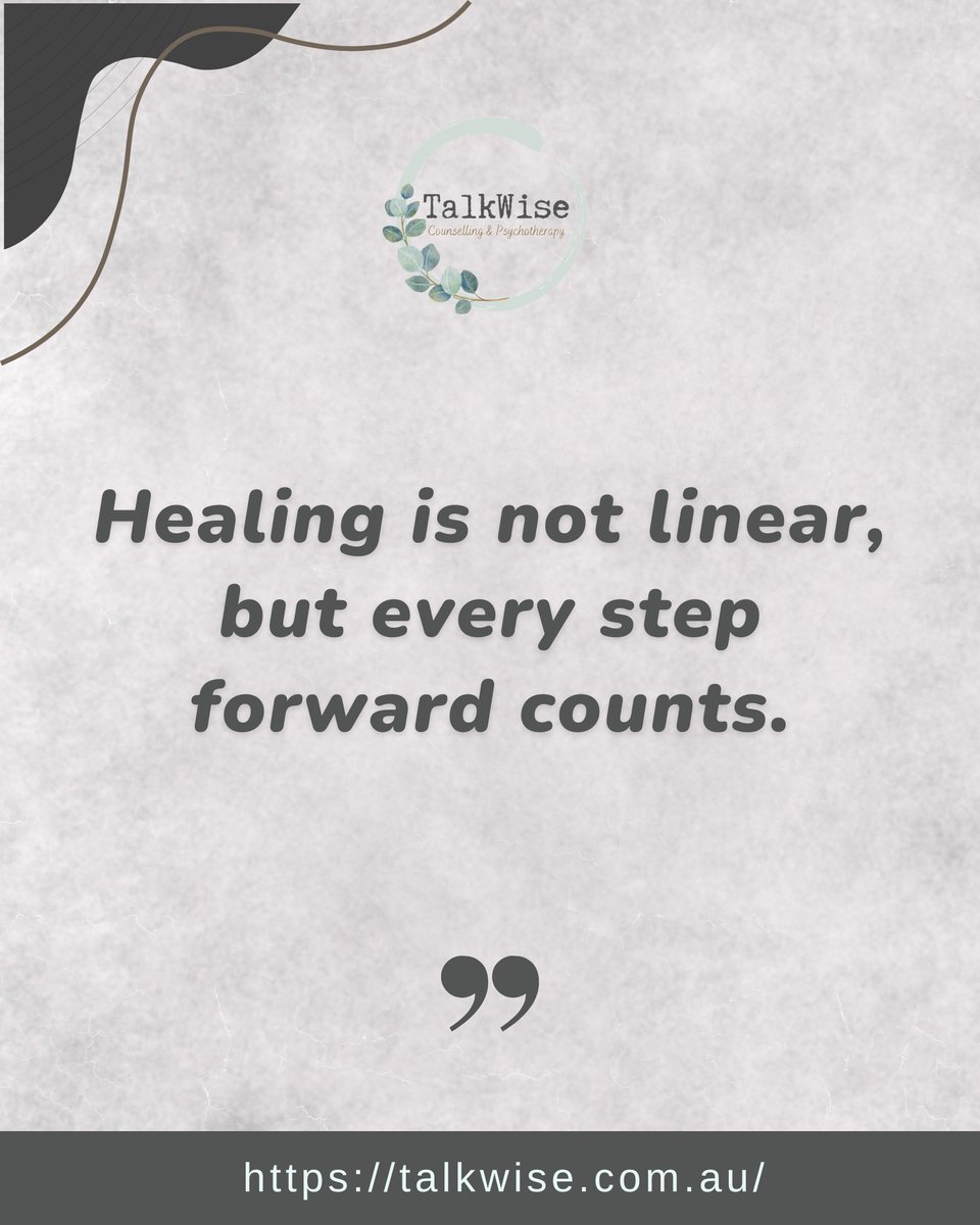 TalkwiseQLD's tweet photo. Progress in personal growth can feel like a journey of ups and downs. Online counseling helps you navigate the complexities of healing, encouraging self-compassion.

#mentalhealthmatters #selfgrowthjourney #onlinecounseling #healingprocess  

🔥Website: https://t.co/pOk1SrDX6L https://t.co/VnIKsTQMAB