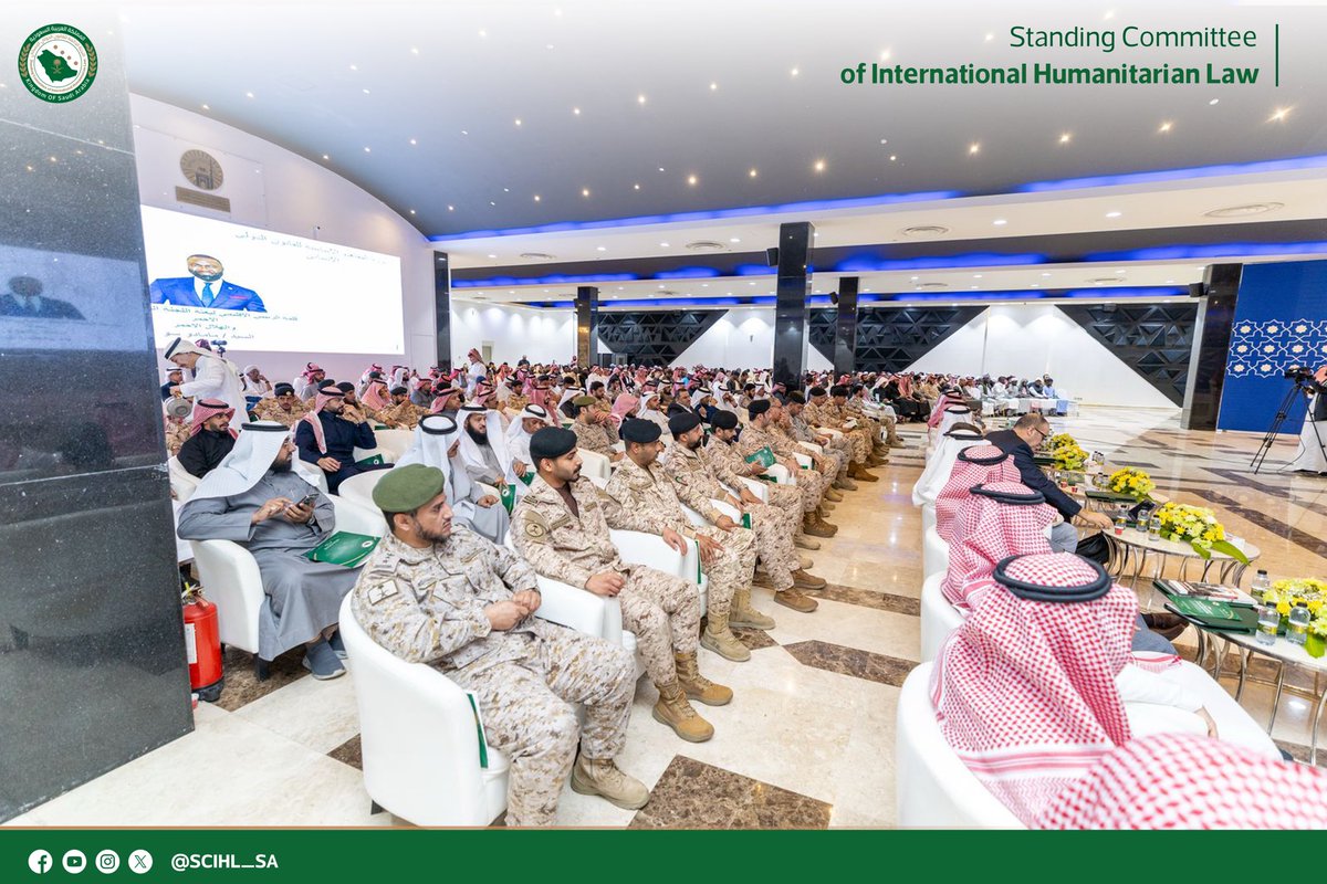 SCIHL_SA's tweet photo. To enhances the dissemination of the culture of international humanitarian law, the President of the #Islamic_University opened the course on fundamental concepts of international humanitarian law, which was organized by the Standing Committee of International Humanitarian Law in cooperation with the #Islamic_University in the presence of an elite group of academics and specialists ,this course considers as part of the Standing Committee’s partnerships with specialized academic bodies.
#Human_first_in_peace_and_war