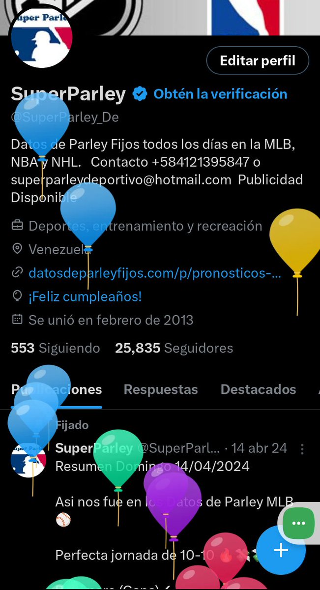 Hoy Lunes estamos de cumple años 🥳 🎉y por eso vamos a estar publicando un Super Parley NBA GRATIS que paga muy bien,🔥para celebrar con todo🤑💵 asi que ... DALE RT Y LIKE !!!