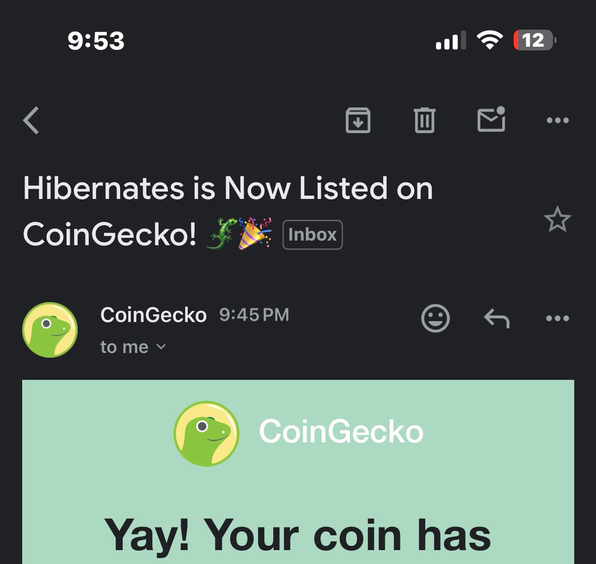 $Hiber is on Coingecko.