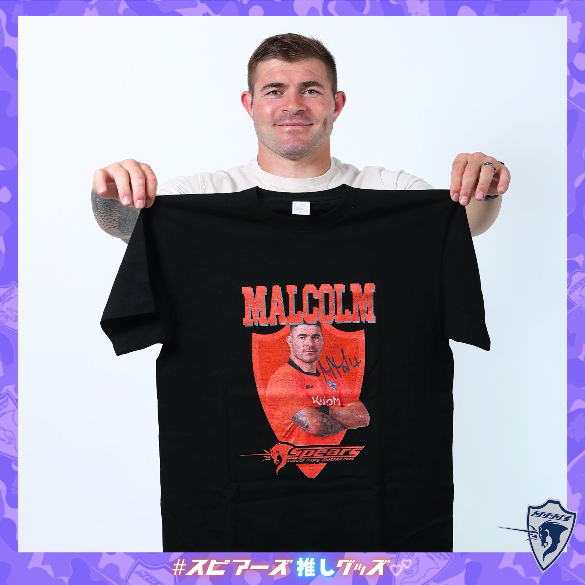 クボタスピアーズ　バーナード・フォーリー、マルコム・マークス　直筆サイン　シャツ クボタスピアーズ バーナード・フォーリー、マルコム・マークス