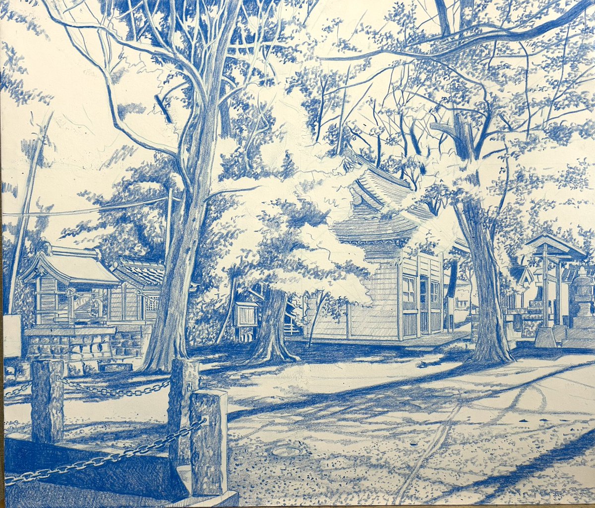ryota884's tweet photo. F10号。シアン版完了。次はマゼンタ版。
#色鉛筆画 #風景画 #林亮太 #5色描画 #DesArtCOLOR #デザートカラー https://t.co/m3i9I2rBPR