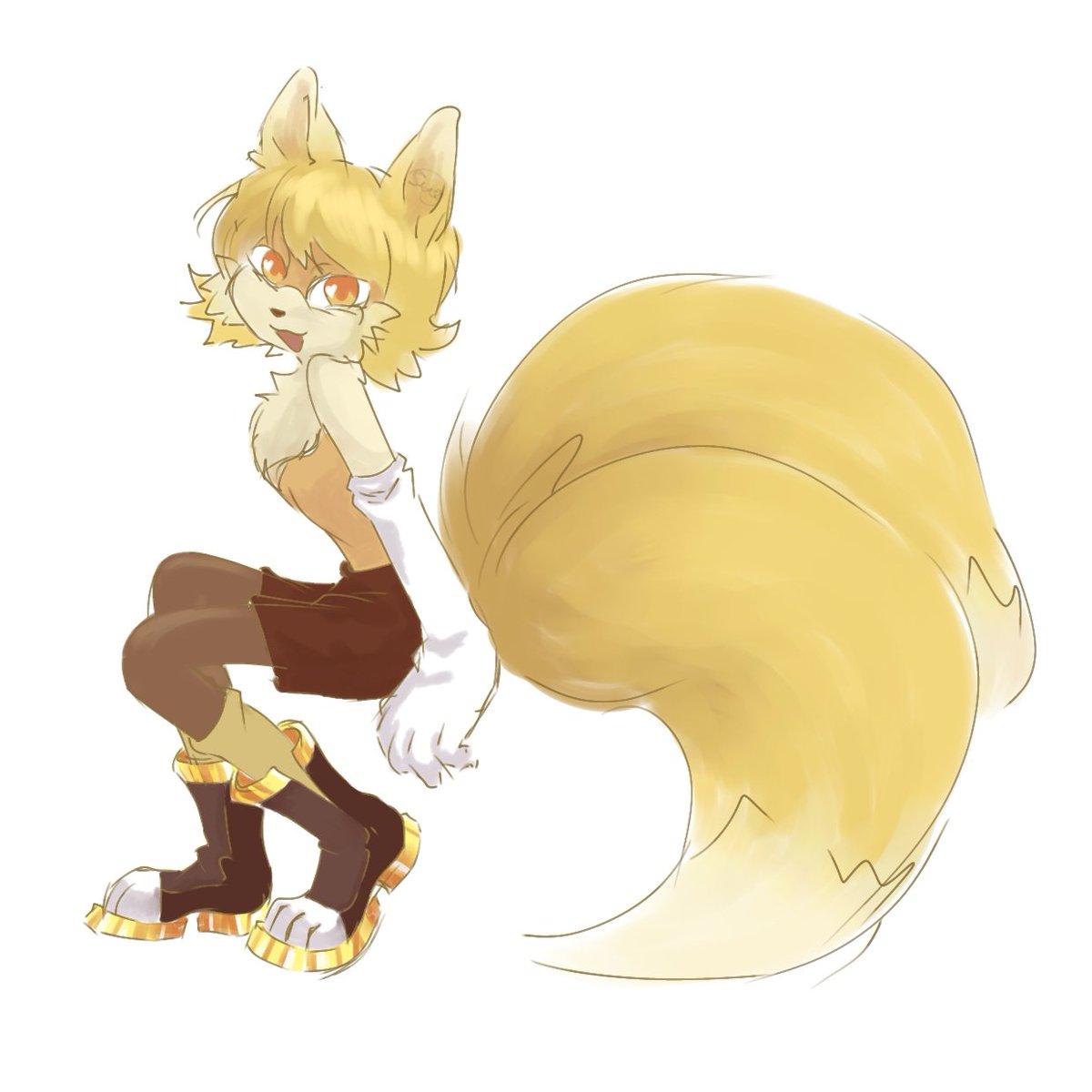 RioluTyan's tweet photo. Sketch of Felix in Sonic style 

#13карт https://t.co/nd3CEWairS