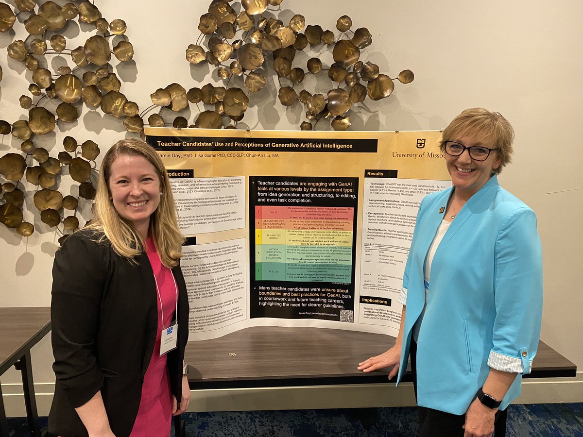 JamieTDay's tweet image. Had a blast at #PCRC2025 presenting our findings of teacher candidates’ use &amp;amp; perceptions of GenAI with @DocGoran @SpedMizzou