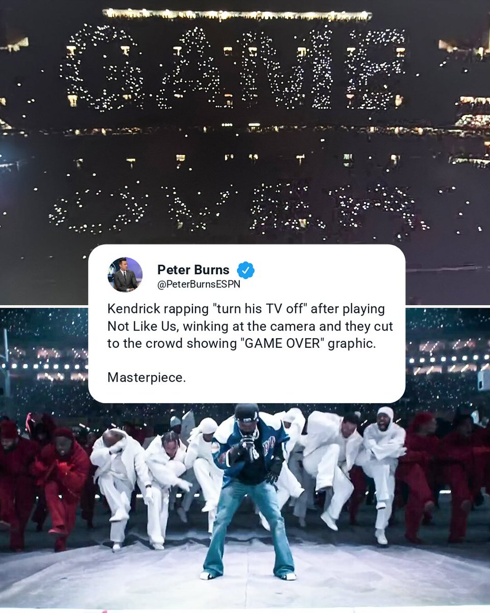 Kendrick’s ending to the halftime show 🎤 #SBLIX