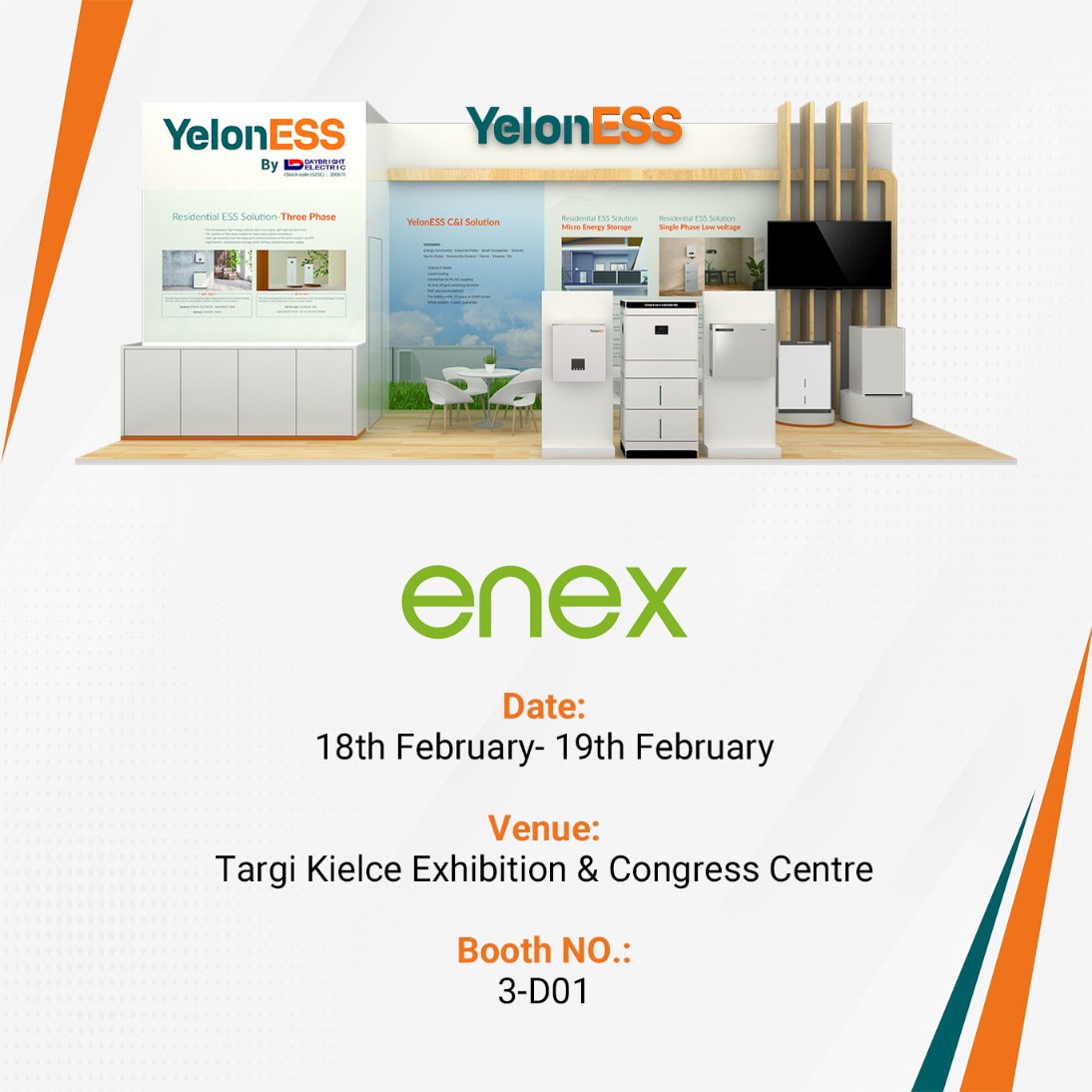 Yeloness's tweet photo. With #ENEX 2025 less than a week away, we’re looking forward to seeing many of you in Kielce!
YelonESS is gearing up to showcase our HV hybrid inverter and HV battery as well as LV solution. ️
Feel free to contact via v.ivanov-lipski@yeloness.eu to get your visitor’s pass! https://t.co/F6zPIu57fQ