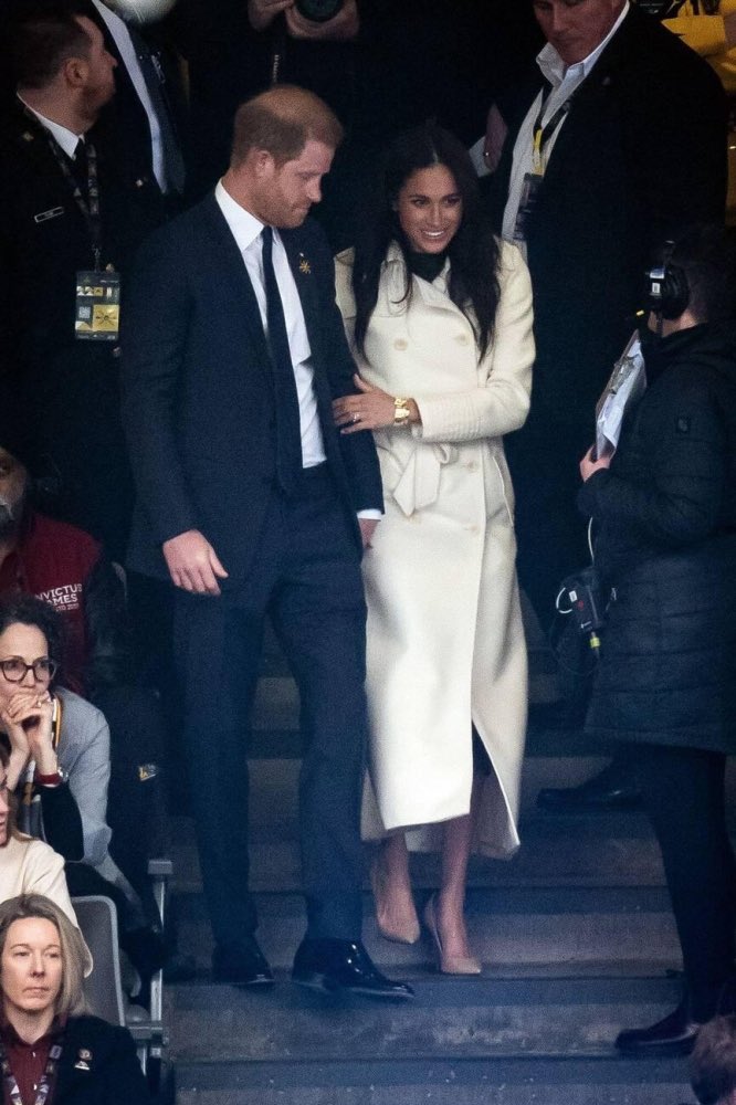The Duchess of Sussex Meghan Markle appears in the SENTALER Baby Alpaca Maxi Trench Coat in Ivory at the opening ceremony of Invictus Games Vancouver Whistler 2025. Photo credit: Getty