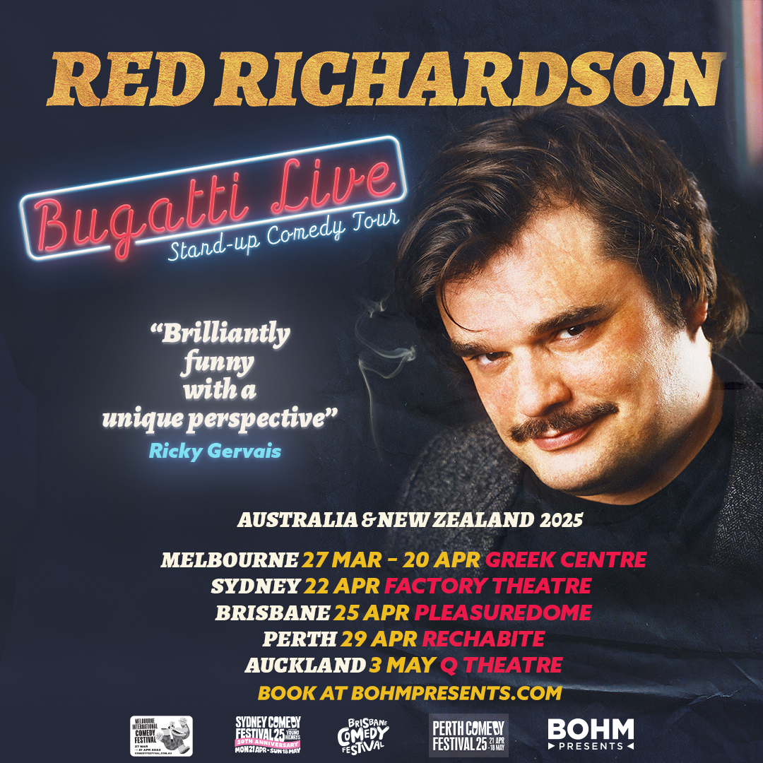 Bohm Presents (@bohmpresents) on Twitter photo Announcing Red Richardson, one of the UK's fastest rising stand-up comedians is touring AUS/NZ → bohmpr.io/redrichardson
Red's online 'Stay Toxic' sketches have well over 100 million views on Instagram alone and he has recently taken 'Bugatti Live' all over the US and The UK so Announcing Red Richardson, one of the UK's fastest rising stand-up comedians is touring AUS/NZ → bohmpr.io/redrichardson
Red's online 'Stay Toxic' sketches have well over 100 million views on Instagram alone and he has recently taken 'Bugatti Live' all over the US and The UK so