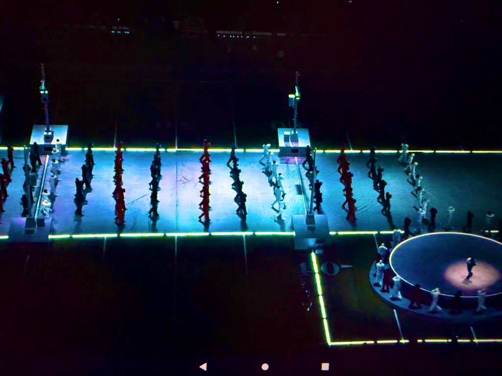 moorehn's tweet image. The flag formation, the simulated Nazi salutes, the walk around the prison yard, the goosestepping...it was a really finely wrought commentary on the current state of US fascism, i thought.