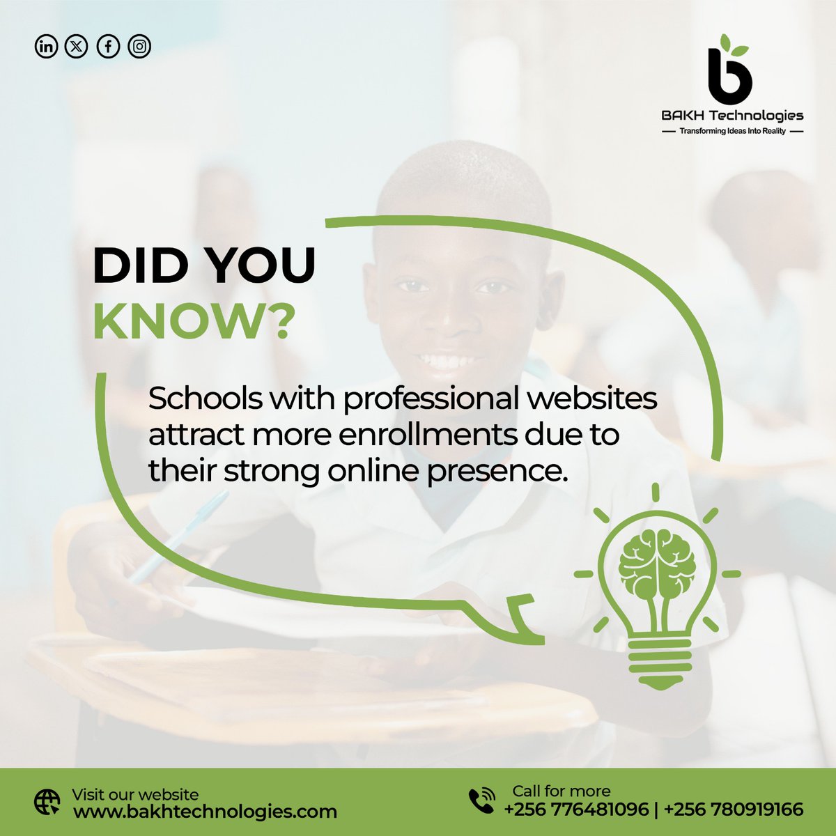 BAKH_Tech's tweet photo. A professional school website enhances credibility and attracts more students. It simplifies enrollment, provides parent and student portals, and enables seamless communication.

Don't lag behind—get a custom website from BAKH Technologies.
#SchoolWebsite #EducationTech https://t.co/fEPvd5idyn