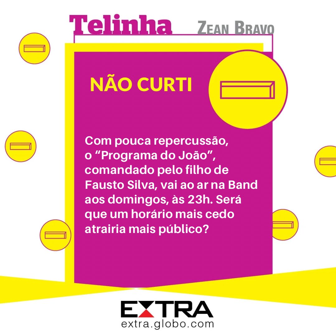 ZeanBravo's tweet image. Só se fala em outra coisa.

#colunatelinha 
#band #programadojoao