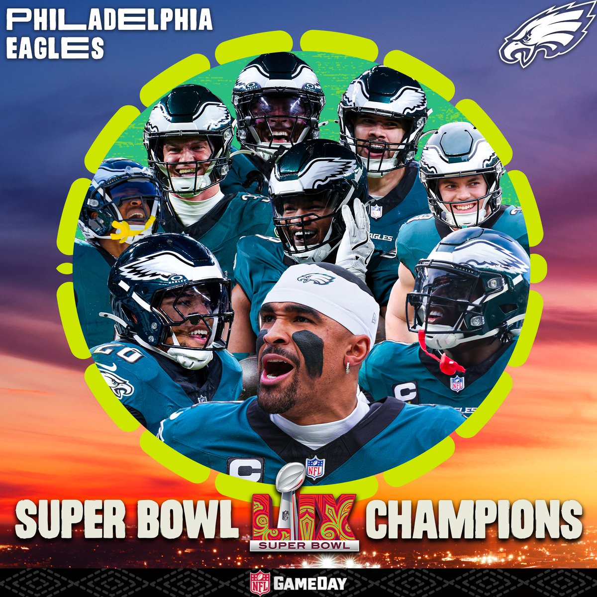 Super Bowl C-H-A-M-P-S 
The <a href="/Eagles/">Philadelphia Eagles</a> are bringing the Lombardi back to Philly! 🏆

#FlyEaglesFly | #SuperBowlLIX