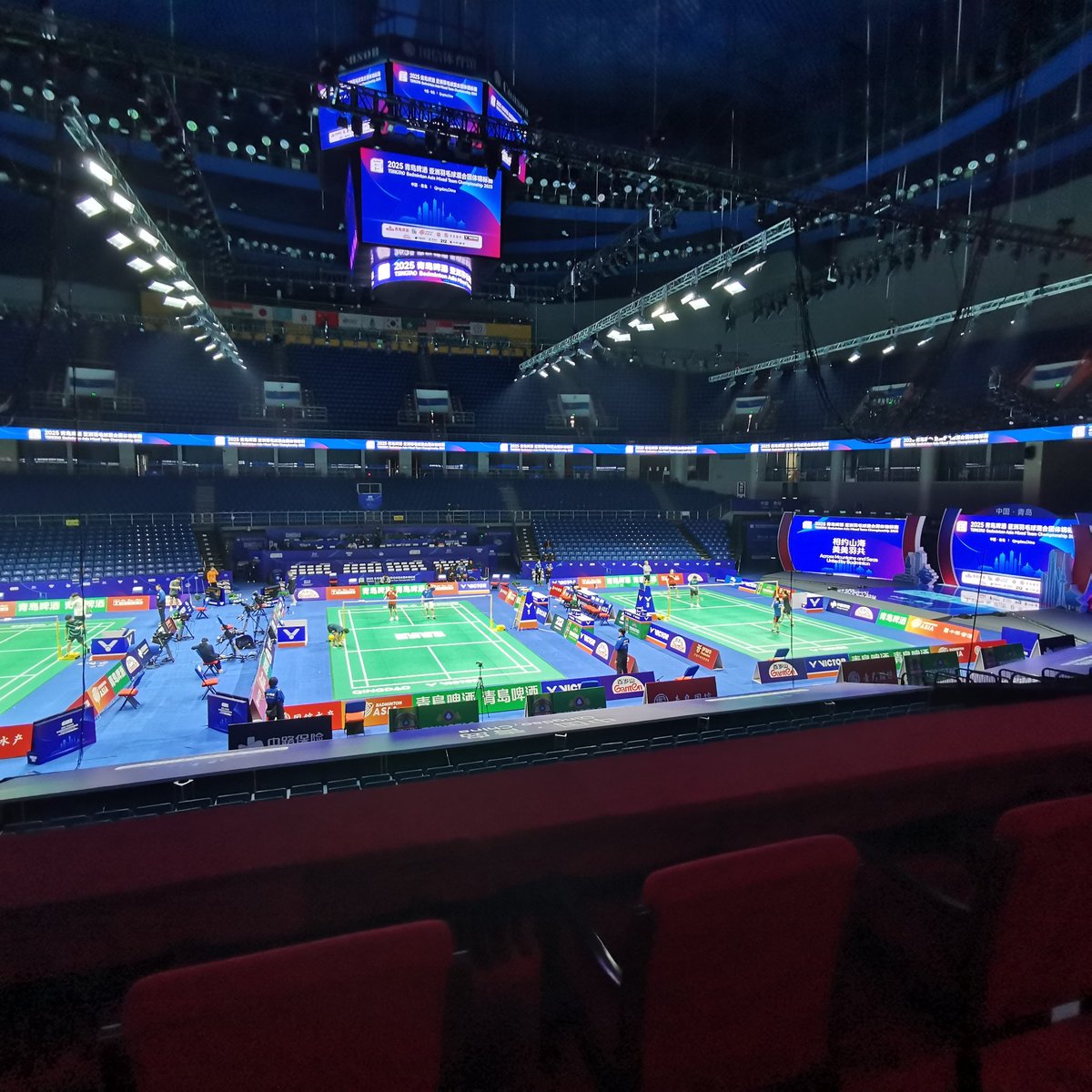 wschooi's tweet image. Badminton Asia Mixed Team Championship 2025, Qingdao,  China. 

Final touch up and coordination before tournament proper tomorrow. Appreciation &amp;amp; thank you to all for the deep commitment &amp;amp; effort to make it a success. Never easy to organise a tournament; even if it is small one.