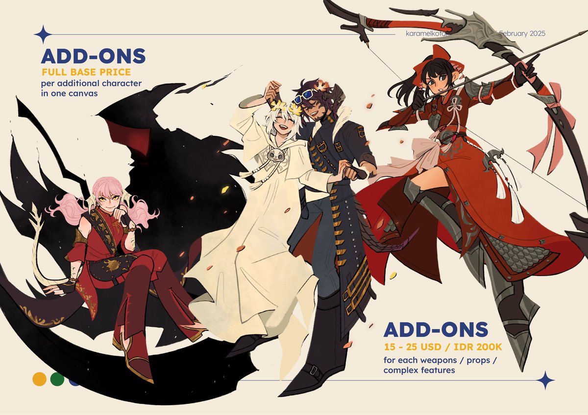 [Shares &amp; RTs are appreciated!]

My comm is open again!☝️ order form, more samples, and full ToS here:

commissionrojya.carrd.co

First come, first serve ✨
