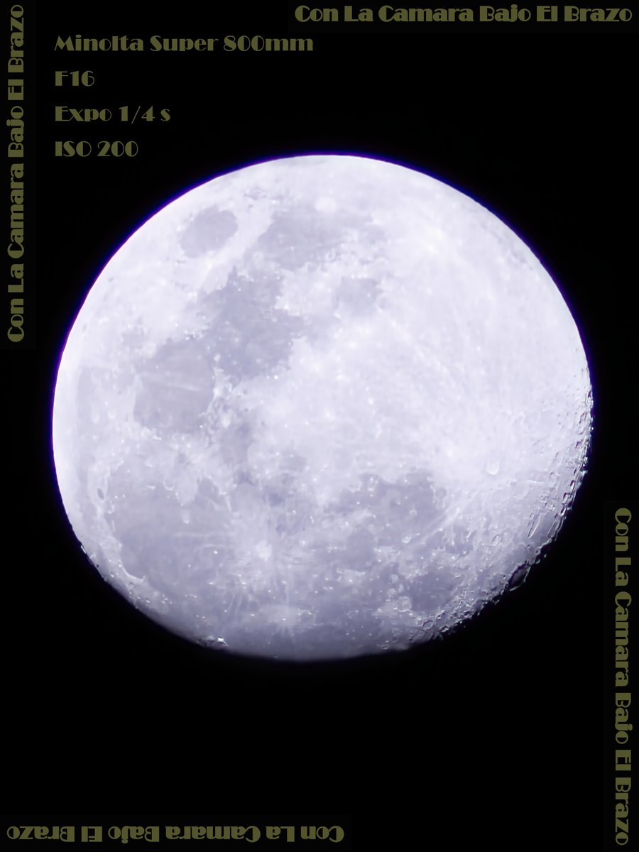 EODEros's tweet photo. Una vez un amigo me dijo que la fotografia era muy cara casi como ser adicto a la cocaina, todo lo que puedo decir es...  Asi se ve la luna atraves de mi nuevo objetivo galileano  Minolta 800mm https://t.co/CTgCfrunga