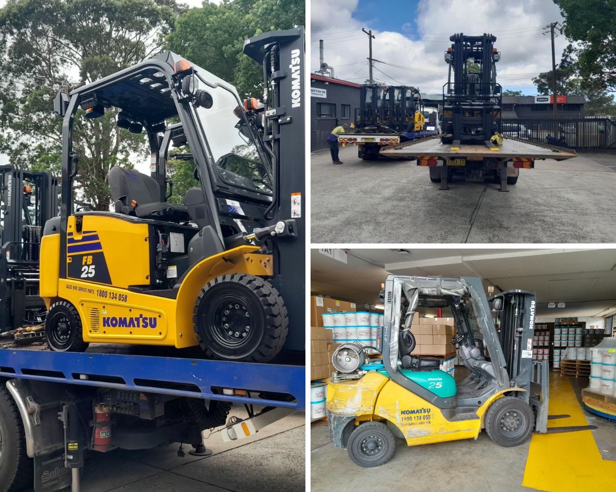 KomatsuFork's tweet photo. Well done Glenn regarding your delivery. A seamless transition for our valued customer, replacing five LPG Komatsu forklifts with five brand-new Komatsu electric forklifts! ⚡

We’ve got you.

#Forklift #SafetyFirst #ElectricForklifts #MaterialHandling #CreatingValueTogether https://t.co/HqOYvSBwfU