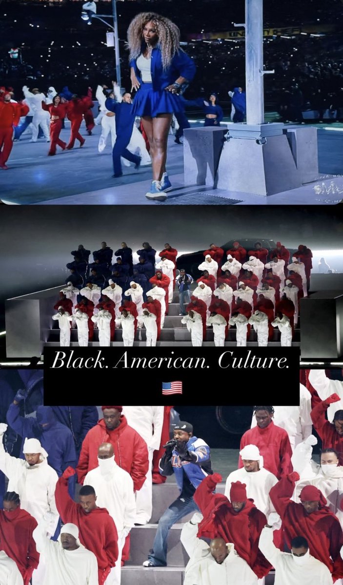 thesmallestboy's tweet image. entiendo a quienes les “aburrió” kendrick, pero él prometió storytelling y así fue: citó a Gil Scott-Heron, rehizo la bandera con la comunidad afro, se burló del tío sam y se cagó en trump y drake. y en tiempos como este, defender a los tuyos, es más valioso que cualquier show.