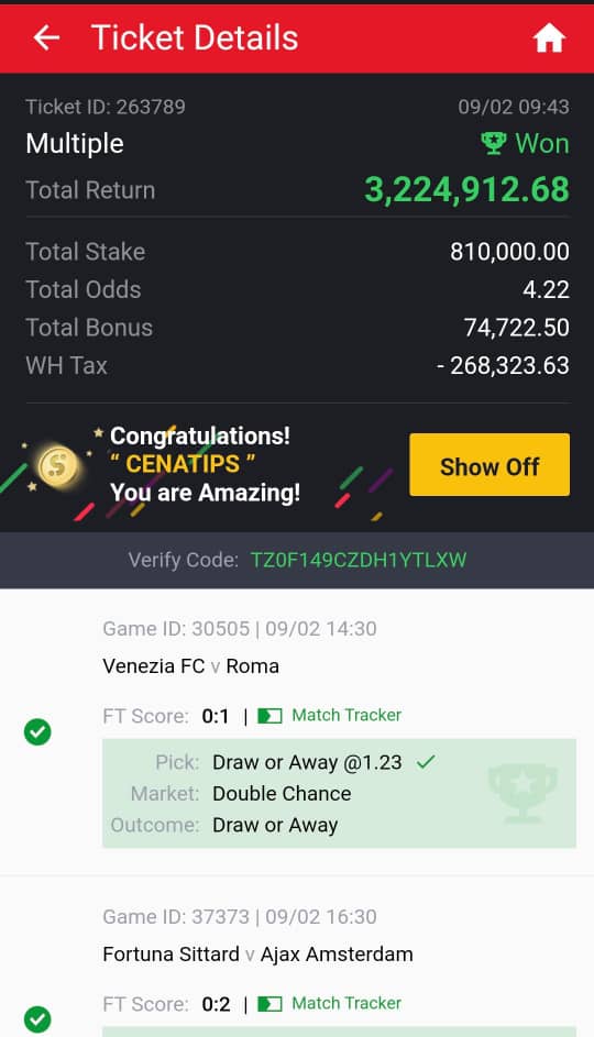 Cena_Tips10's tweet photo. Hatimae Tumekula Tena milioni 3.2 😱😱🎁🎁

Hongera Kwa akila aliezingatia zile 5 odds za Jana🎁🎁

Kama aukufata na unatamani Leo kufata nifolo Kisha Retweet Then weka namba nitatoa iyo 224,000 Kwa watakaofanya ivyo🎁🎁 https://t.co/vIupc8SGIu