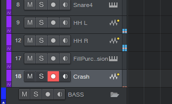 Andrew80286's tweet photo. StudioOneをアップーデートしてからだと思うけど、オーディオ化したインストゥルメントトラックに印がつくようになったね!
これは地味にありがたい機能ですわ
#StudioOnePro7 https://t.co/tWfORhFk3a
