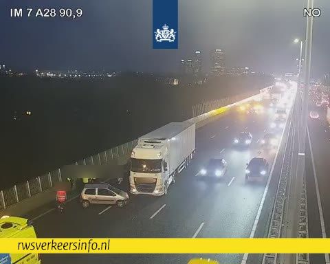 Ongeval op de A28 bij brug Katerveer II