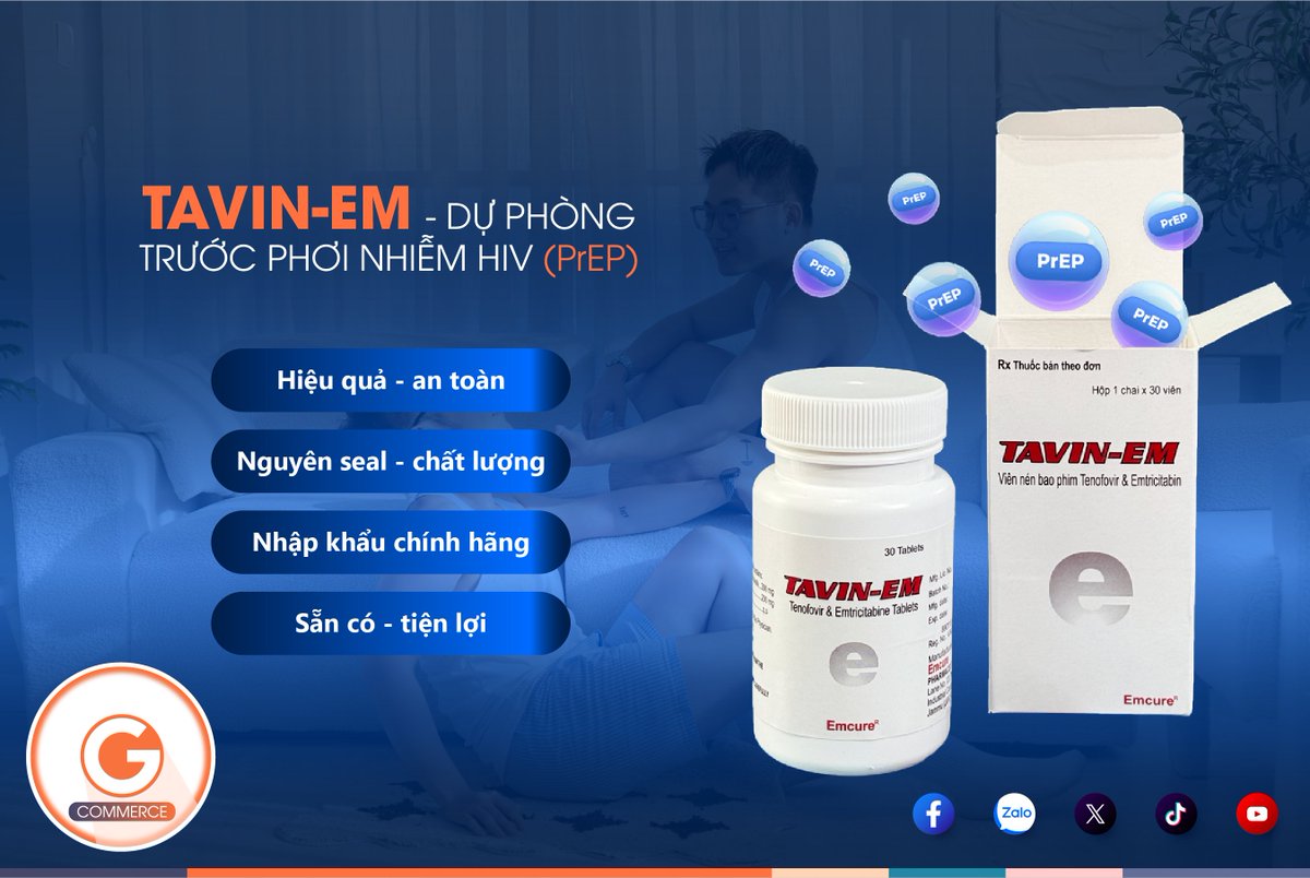 GlinkVN's tweet photo. BÓC TÁCH TAVIN-EM 📦 THUỐC DỰ ĐIỀU TRỊ DỰ PHÒNG TRƯỚC PHƠI NHIỄM HIV (PrEP) 

#Glink #PrEP #PrEPthuongmai #TavinEm https://t.co/1AlMQCItMB