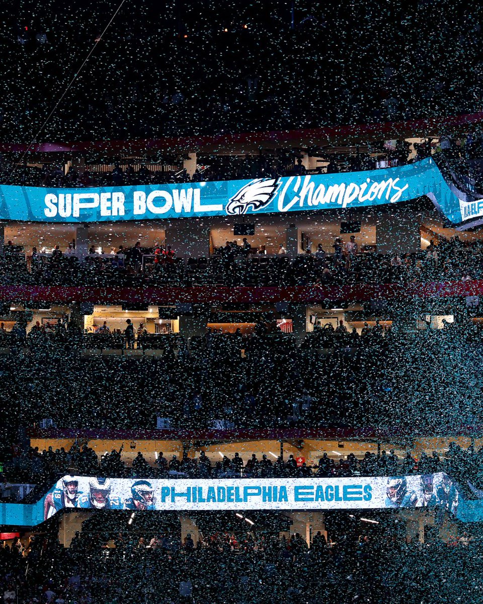 FoxNews's tweet photo. FLYING HIGH: The Philadelphia Eagles halted NFL history in its tracks as they dominated the Kansas City Chiefs, 40-22, to win Super Bowl LIX in New Orleans. https://t.co/2GjvxxO0Jt https://t.co/iBbMUJhQOv