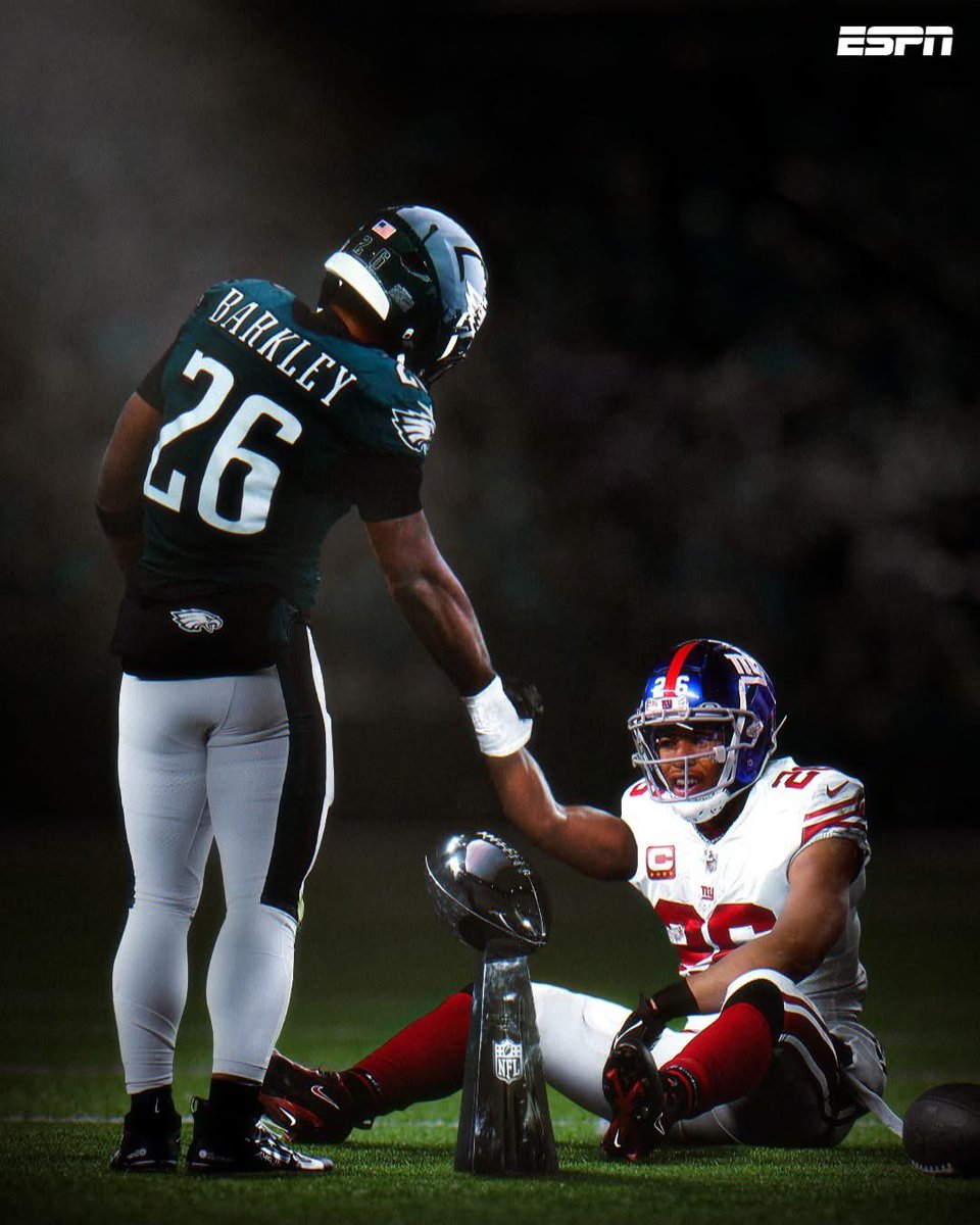 PHL2DEN (@phl2den) on Twitter photo Congratulations to the <a href="/Giants/">New York Giants</a>!
Your 2018 1st round draft pick, <a href="/saquon/">Saquon Barkley</a>, is a Super Bowl Champion! You must be so proud.
#FlyEaglesFly #GoBirds #SBLIx #NYGiants Photo by ESPN Congratulations to the <a href="/Giants/">New York Giants</a>!
Your 2018 1st round draft pick, <a href="/saquon/">Saquon Barkley</a>, is a Super Bowl Champion! You must be so proud.
#FlyEaglesFly #GoBirds #SBLIx #NYGiants Photo by ESPN