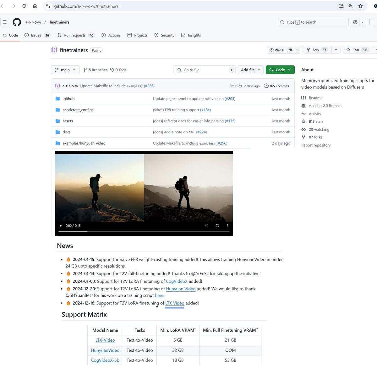 won_wizard's tweet image. AI Video Trainer: finetrainers (support Hunyuan, CogVideoX, LTX)
현재 유명한 오픈소스 AI Video 모델들 Hunyuan, CogVideoX, LTX 의 LoRA 및 Full Finetuning훈련을 해주는 Trainer 라고 합니다.
#AiVideoTrainer #finetrainers #opensourceaivideo #Hunyuan #CogVideoX #LTX #wonwizard