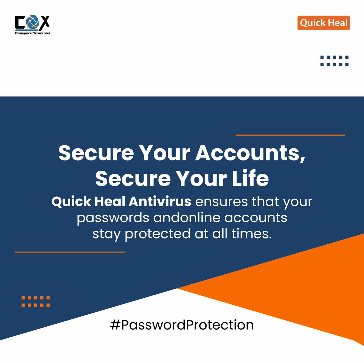 🔐 Are your passwords safe? Weak passwords = cyberattacks &amp; data breaches!

Protect your accounts with Quick Heal Antivirus.

🛒 Available on Amazon, Noon &amp; Carrefour!
🎁 Free trial 👉 quickheal.cybertronixllc.com

#PasswordProtection #QuickHeal #StaySafe #CybertronixTechnologiesLLC