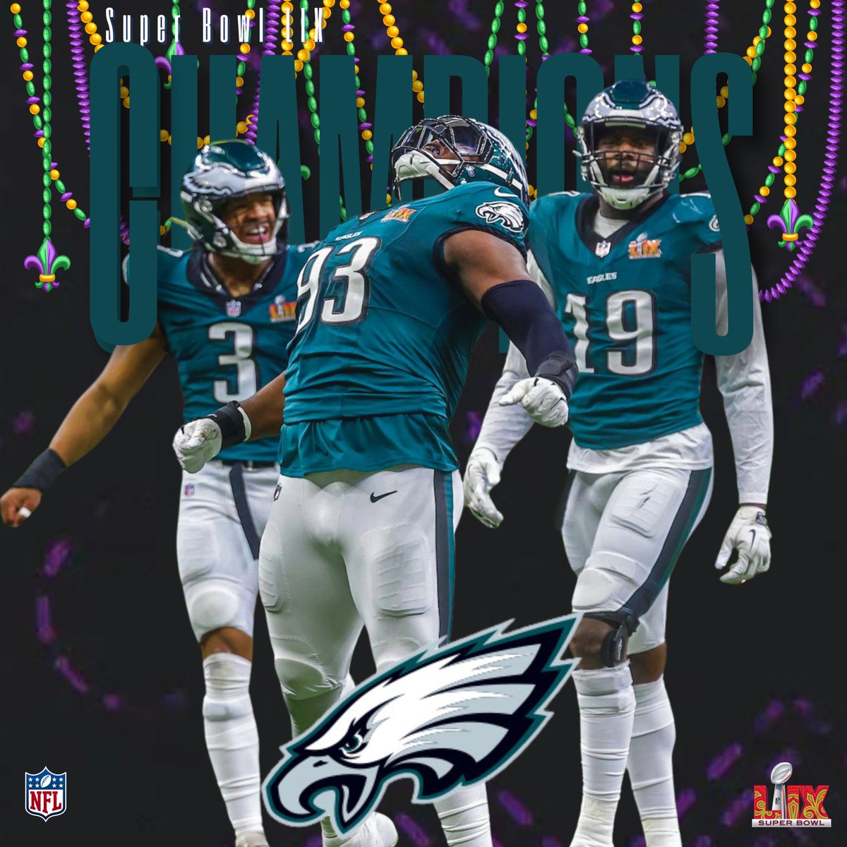 justin_hendon's tweet image. PHILADELPHIA EAGLES

SUPER BOWL LIX CHAMPIONS

#FlyEaglesFly