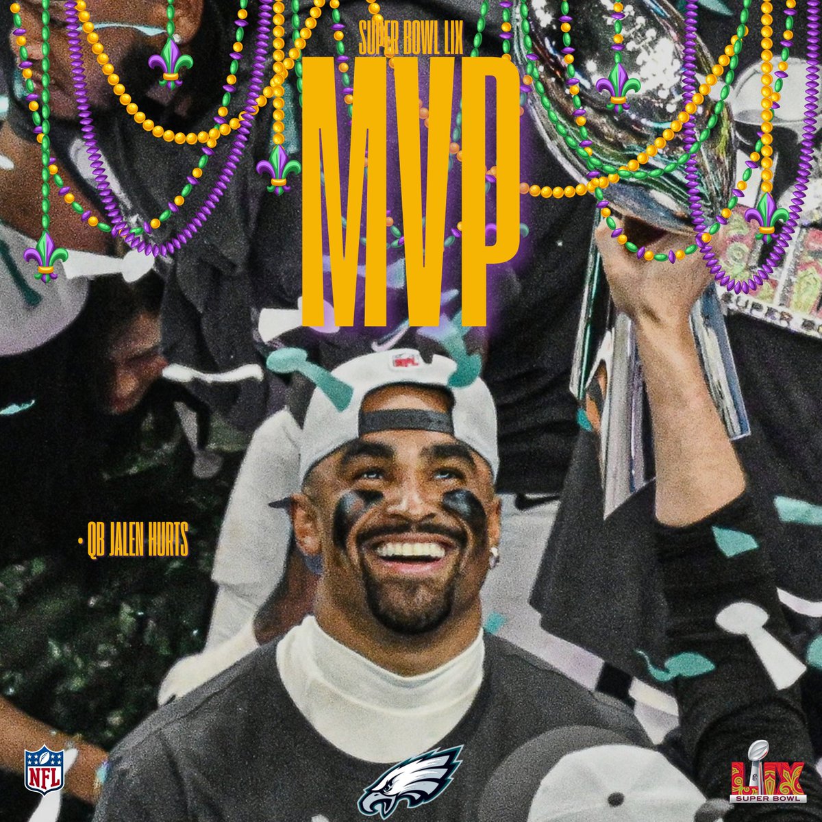 justin_hendon's tweet image. QB Jalen Hurts

Super Bowl LIX MVP

📸: Chandan Khanna/AFP

#FlyEaglesFly #SuperBowlLIX