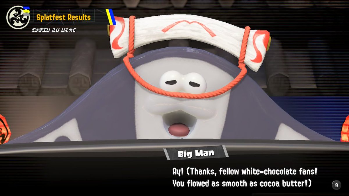 VenomPichu's tweet photo. Big congrats to #TeamWhiteChocolate! Even though #TeamMilkChocolate didn’t win, I still enjoyed myself in this #SplatFest. I’m really glad Nintendo redid this one, and that I was able to participate this time. GGs, everyone! 😉🍫
#TeamDarkChocolate #Splatoon3 #NintendoSwitch https://t.co/F3h0CoqQyC