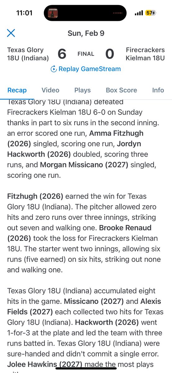 Morgan Missicano (@morganmissicano) on Twitter photo Valentine Top 50 this weekend. Had a couple good hits on Sunday!
<a href="/18uGlory/">Texas Glory 18U (Indiana)</a>
<a href="/jeremypattengal/">jeremy pattengale</a> Valentine Top 50 this weekend. Had a couple good hits on Sunday!
<a href="/18uGlory/">Texas Glory 18U (Indiana)</a>
<a href="/jeremypattengal/">jeremy pattengale</a>